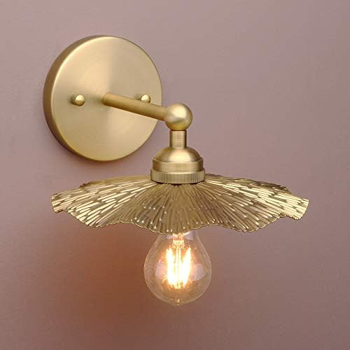 Pathson Vintage Metal Wall Sconce Brass Finished, Flower Shape Split Design Wall Lamp Fixture, Home  | Amazon (US)