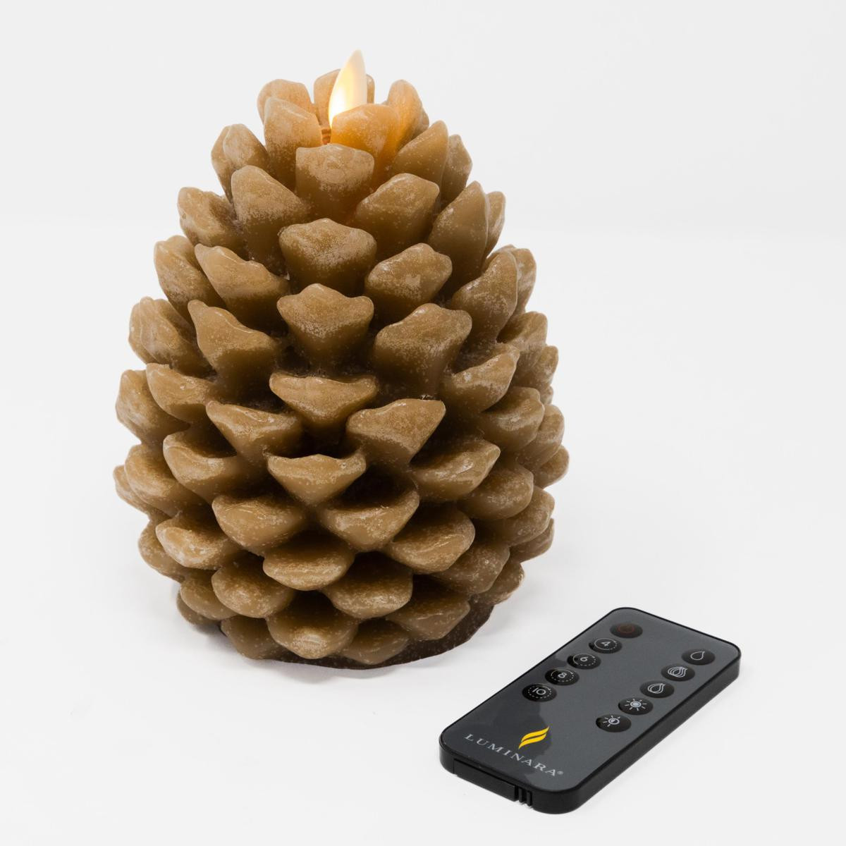 Luminara 6.5 inch Tall Pinecone Figural Flameless Candle | HSN