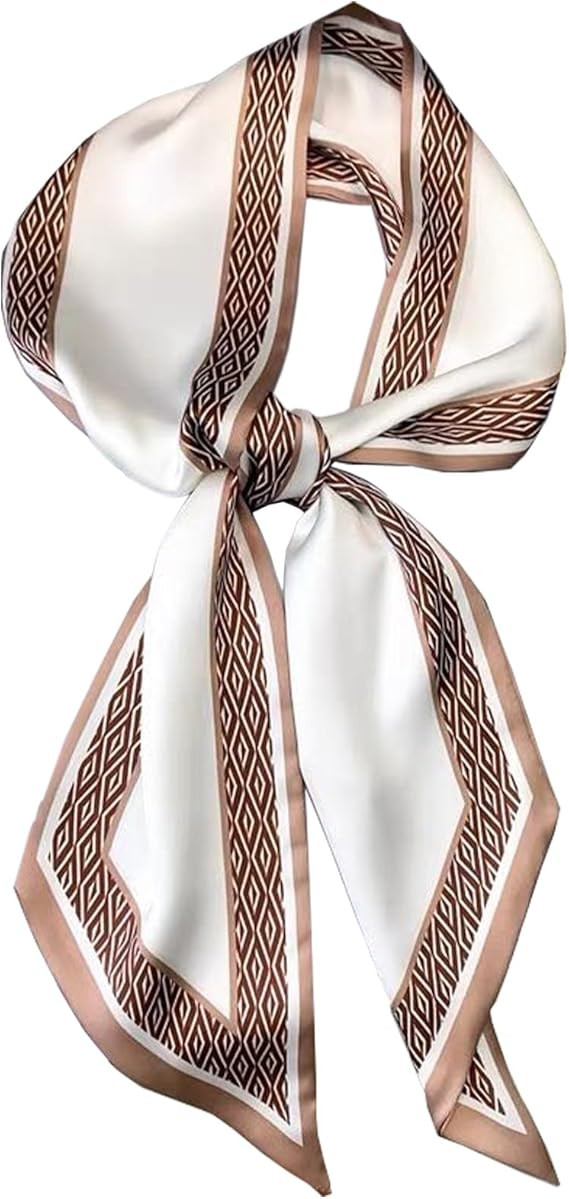 Clysoru Silk Neck Scarf Printed Scarves Head Women'S Fashion Oblique Angle Satin Scarfs For Bag H... | Amazon (US)