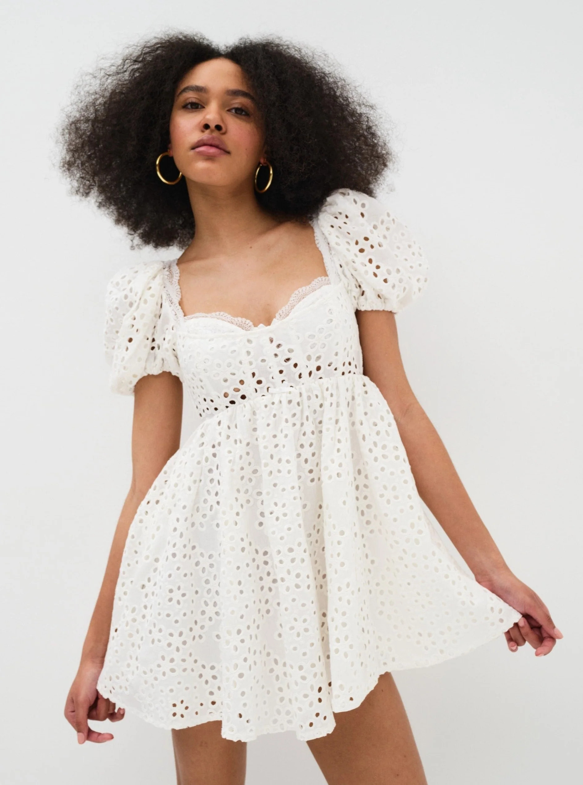 Becca Mini Dress — White | For Love & Lemons