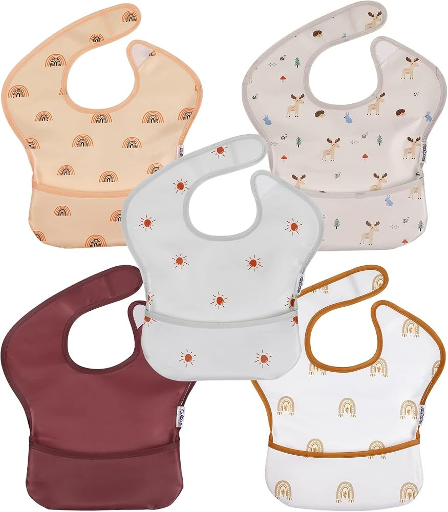 Soarwg Kids Baby Bibs, 5 Pack Waterproof Bibs for Unisex Boys Girls, Essential Must Have for Babi... | Amazon (US)