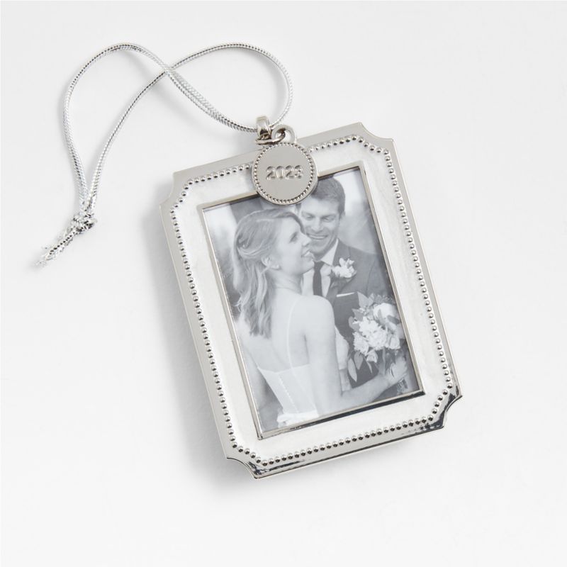 2023 Silver Pearl Picture Picture Frame Christmas Tree Ornament + Reviews | Crate & Barrel | Crate & Barrel
