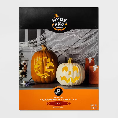 Halloween 12pk Pumpkin Carving Stencils Halloween Decorating Kit - Hyde & EEK! Boutique | Target