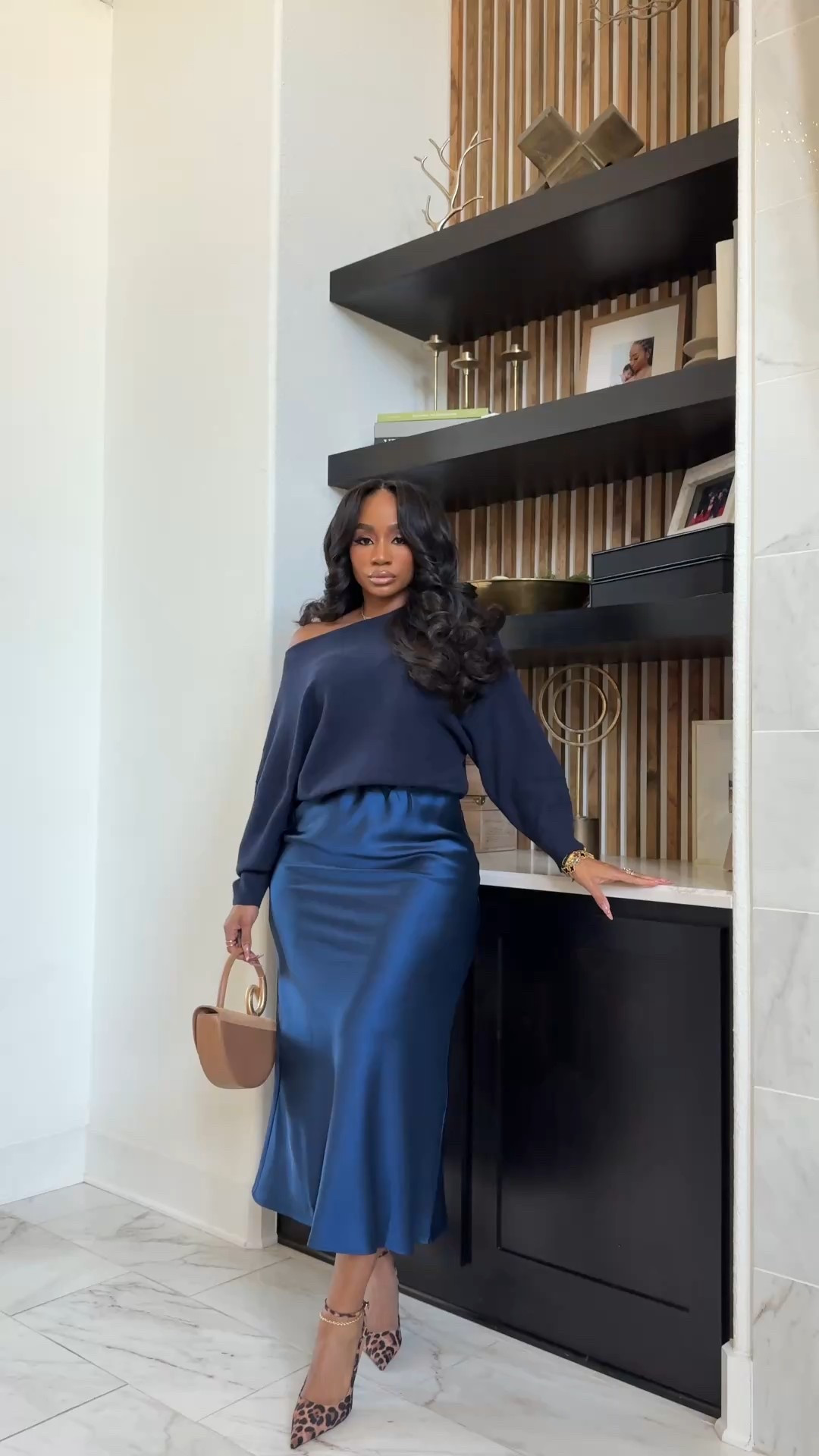 Monochromatic skirt and sweater outfit inspo! Workwear, church wear! Satin skirt pairs well with a ton of tops! 

#LTKFindsUnder100 #LTKMidsize #LTKootd