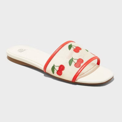 Women's Ruby Cherry Mesh Slide Sandals with Memory Foam Insole - Wild Fable™ Red 9.5 | Target