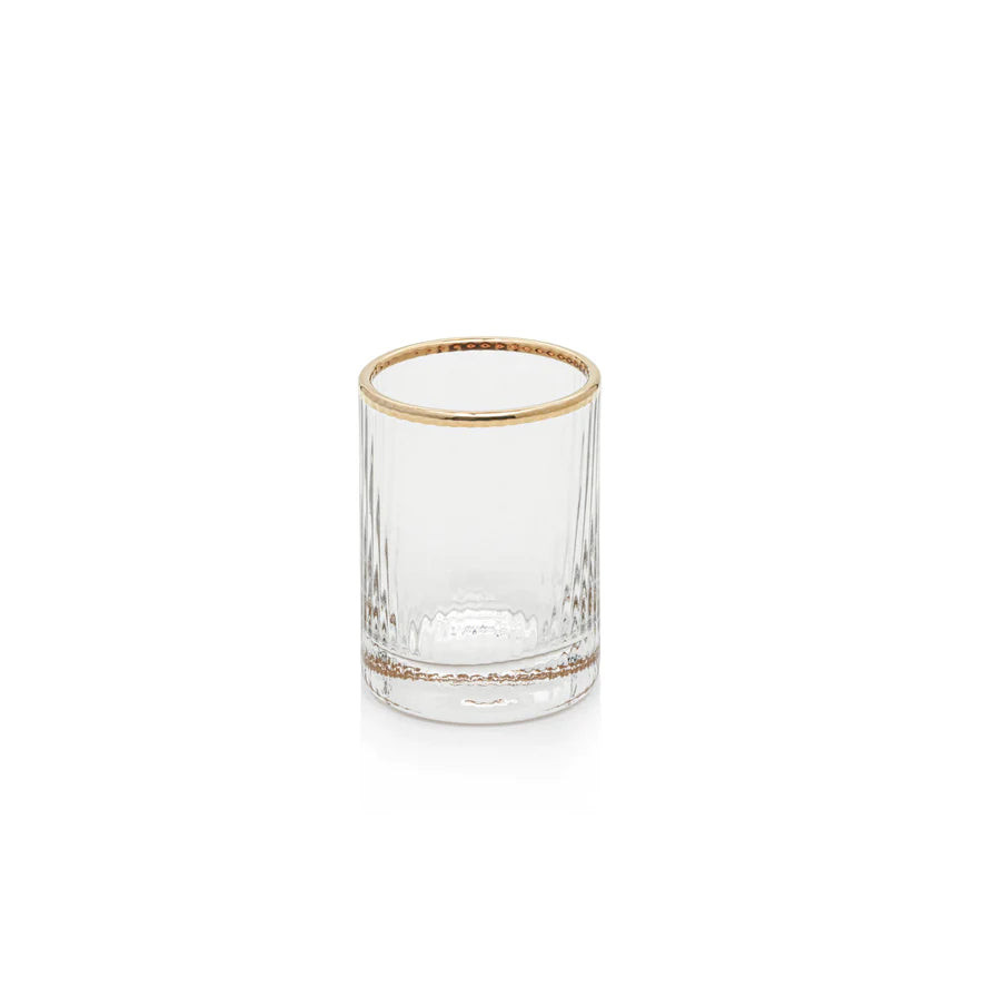 Optic Shot Glass Set w/ Gold Rim | Modern Locke