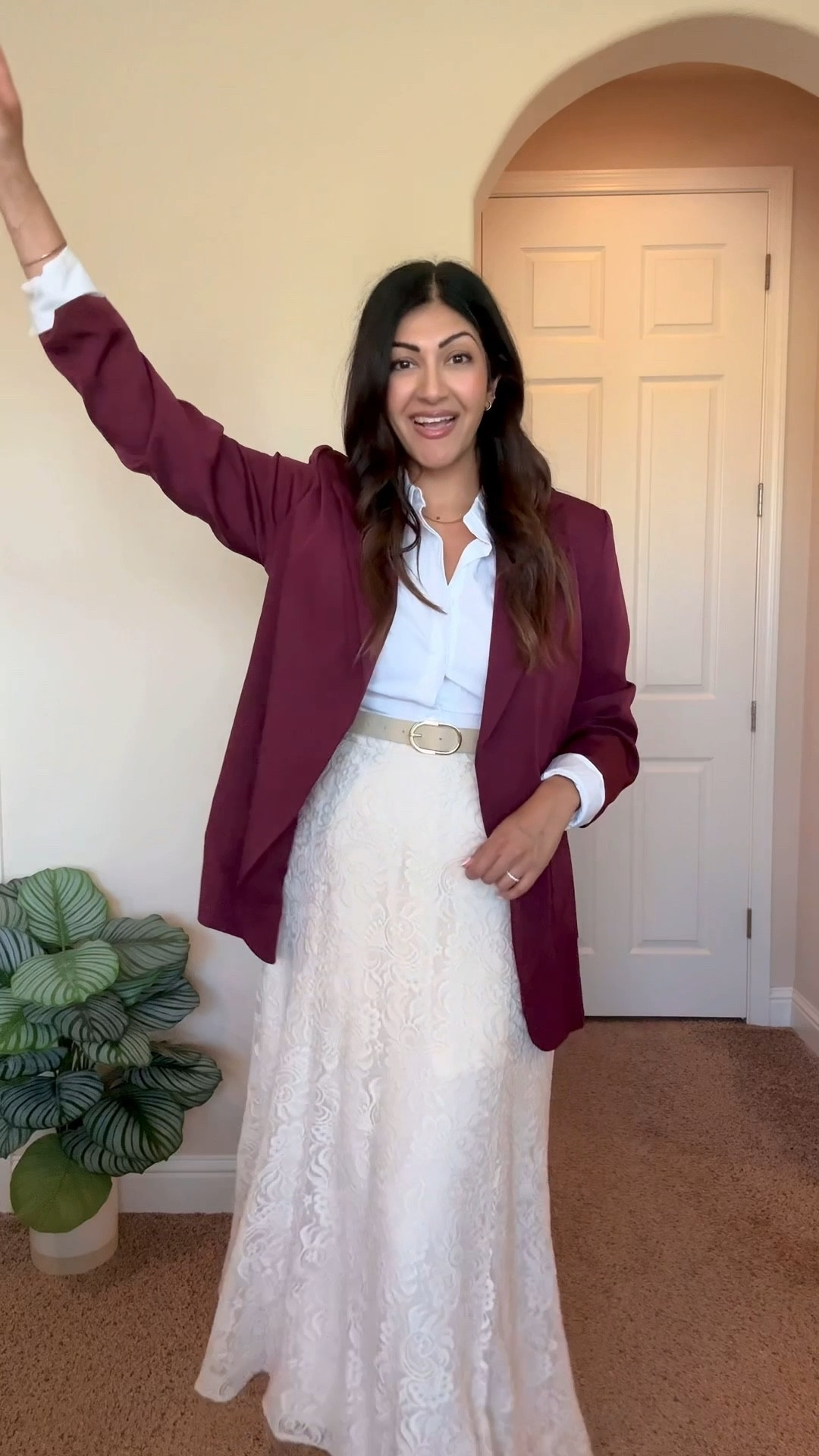 Two ways to style this fall statement skirt for work. 
Lace maxi skirt, brown suede #workwear #loft #equestrianstyle #ralphlauren 

#LTKMidsize #LTKStyleTip #LTKWorkwear