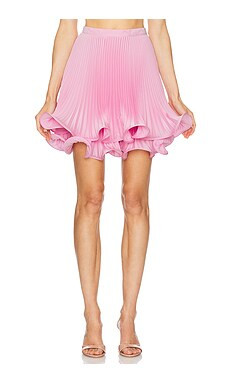 SELEZZA LONDON Collette Mini Skirt in Pink Blossom from Revolve.com | Revolve Clothing (Global)