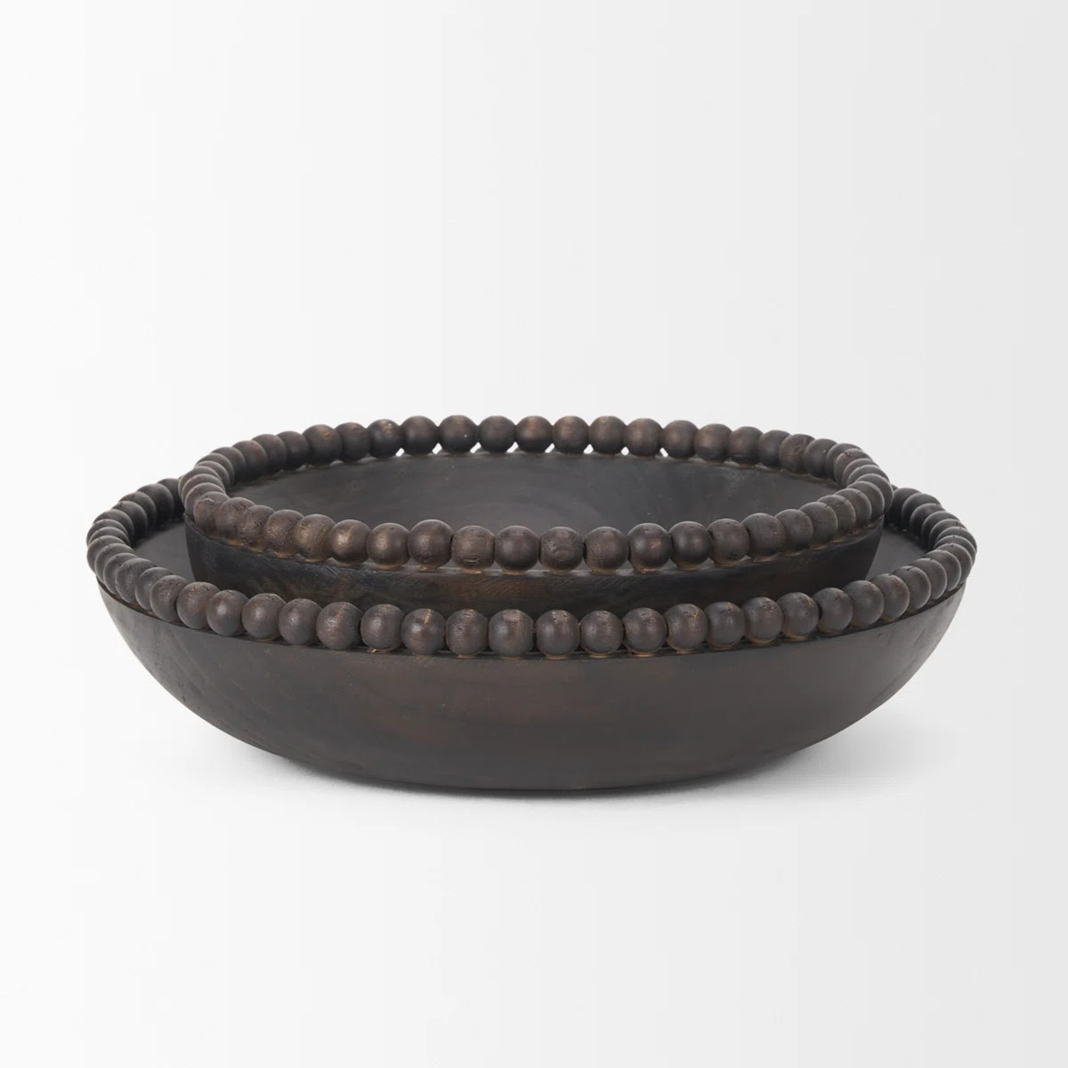 Aleandro Wood W/ Wood Beads Round Bowls | Wayfair North America