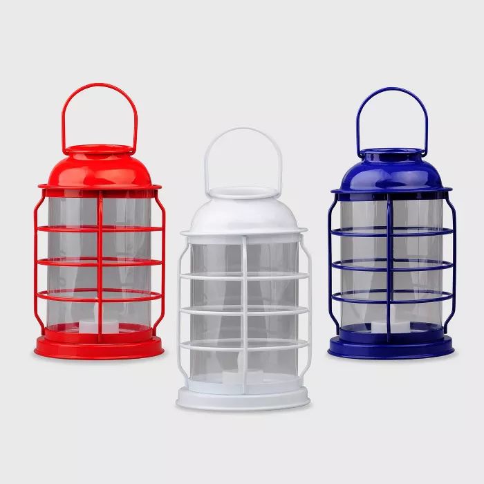 3ct Metal Lanterns Red/White/Blue - Bullseye's Playground™ | Target