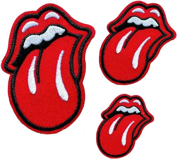 3 PCS Red Lips Tongue Patches Iron on Patches Embroidered Motif Applique Glitter Sequin Decoratio... | Amazon (US)