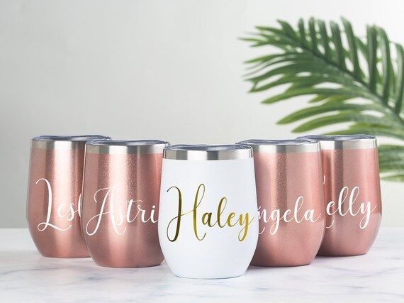 Personalized Wine Tumbler Custom Wine Cup with Straw and lid Bridesmaid Wine Cup Bridesmaid Propo... | Etsy (US)