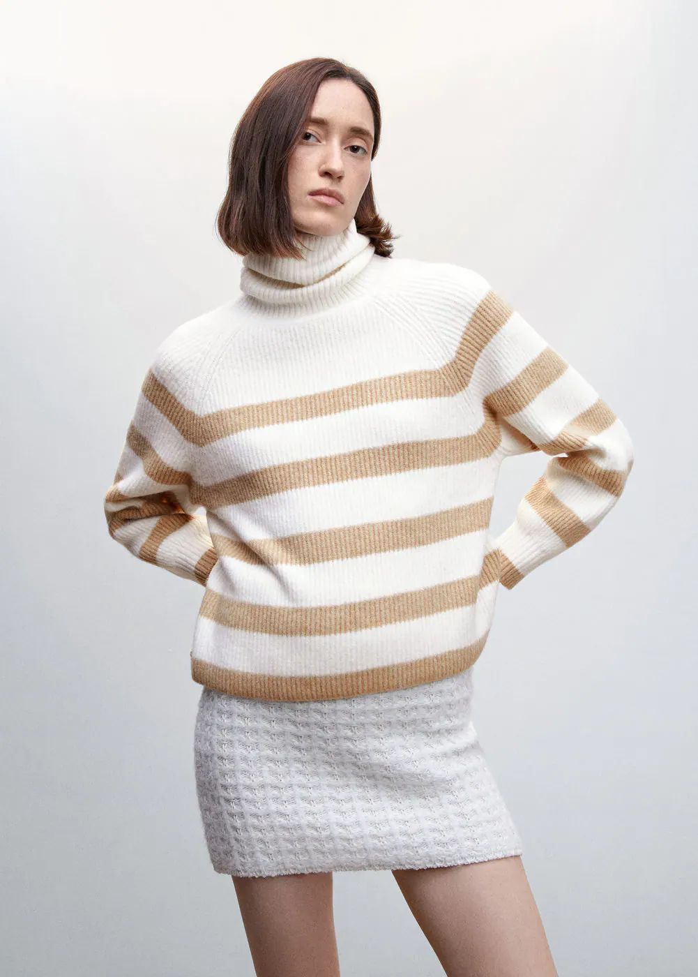 Striped turtleneck sweater | MANGO (US)