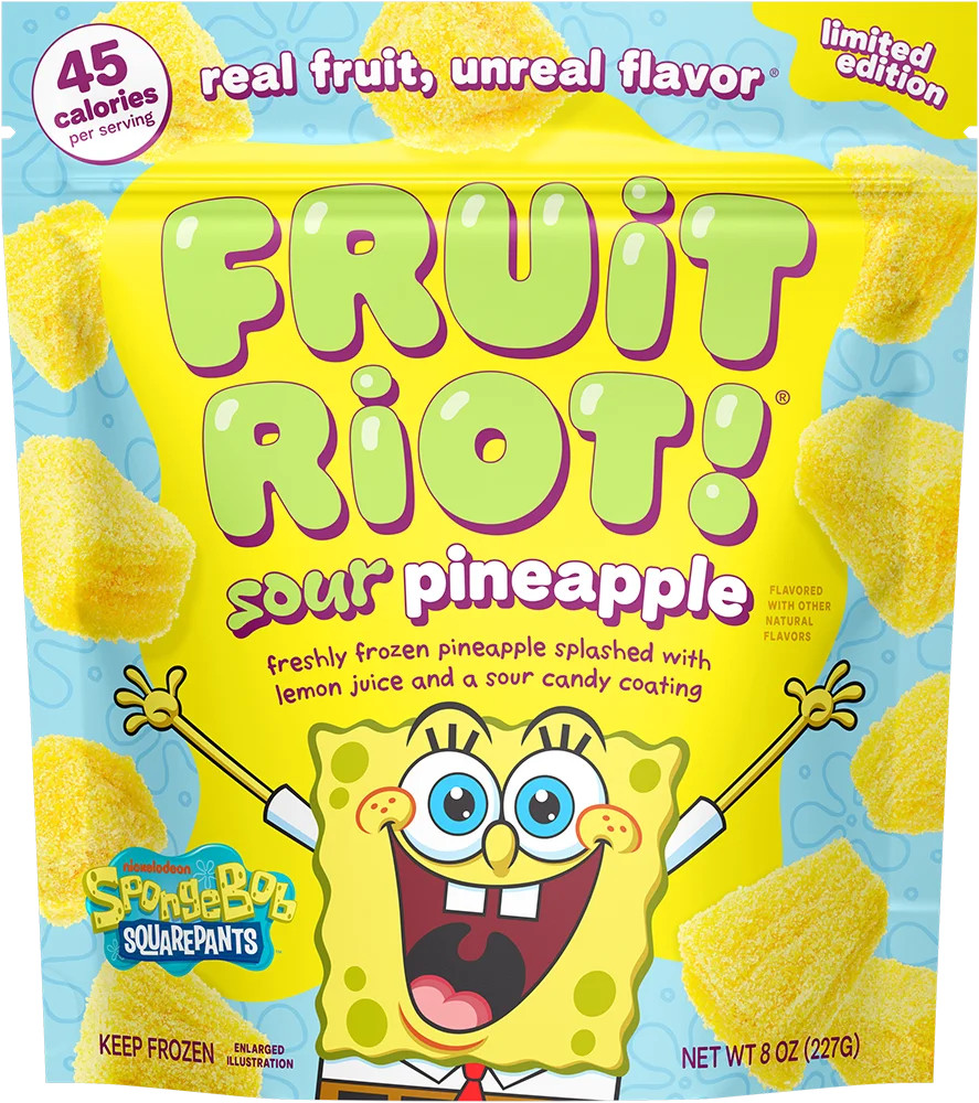 Fruit Riot Spongebob Sour Candy Pineapple, Real Frozen Fruit, 8 oz - Walmart.com | Walmart (US)