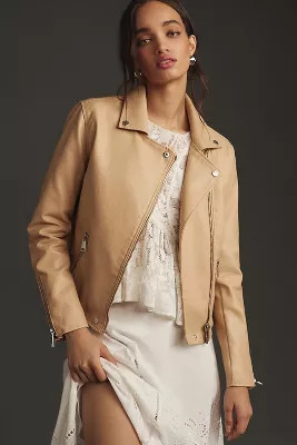The Saige Faux-Leather Moto Jacket | Anthropologie (US)
