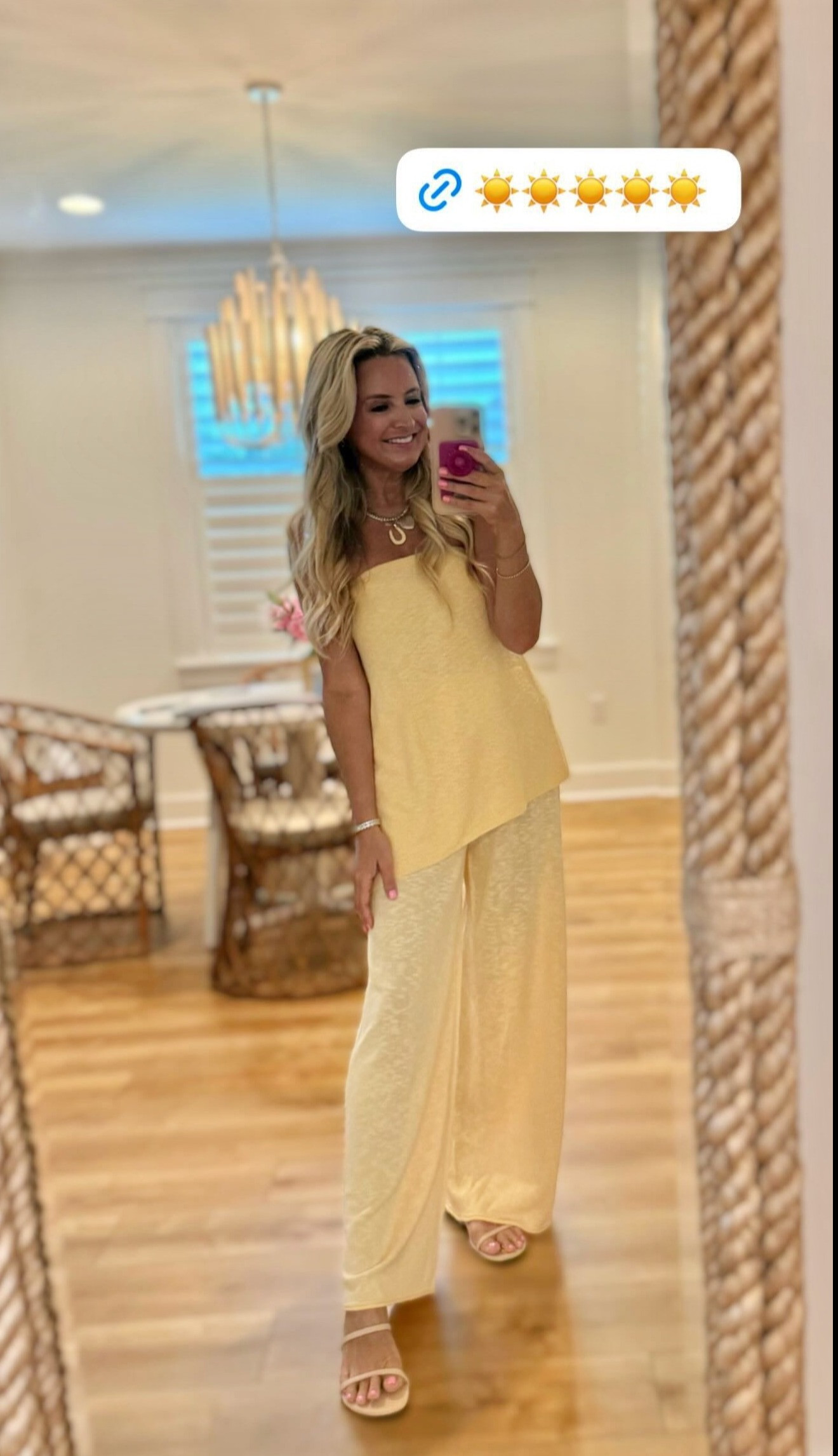 Another dreamy butter-yellow summer look ☀️ This matching asymmetrical top and wide-leg pants set is comfortable, flattering, and effortlessly chic. Such a good outfit for vacation, dinner by the beach, or a summer event! 

 #LTKgrwm #LTKootd #LTKmomlife