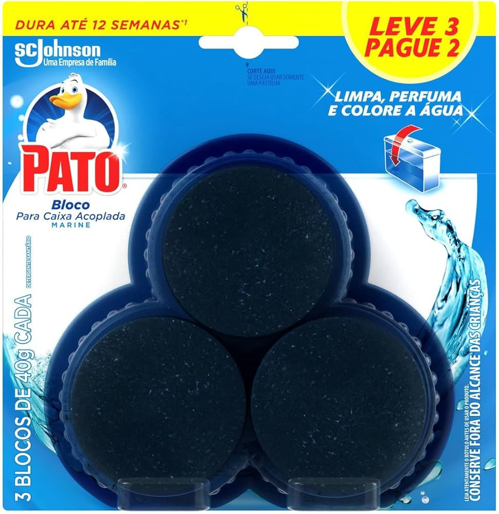 Pato Desodorizador Sanitário Caixa Acoplada Marine, Limpeza Banheiro, 40g Leve 3 Pague 2 unidade... | Amazon (BR)
