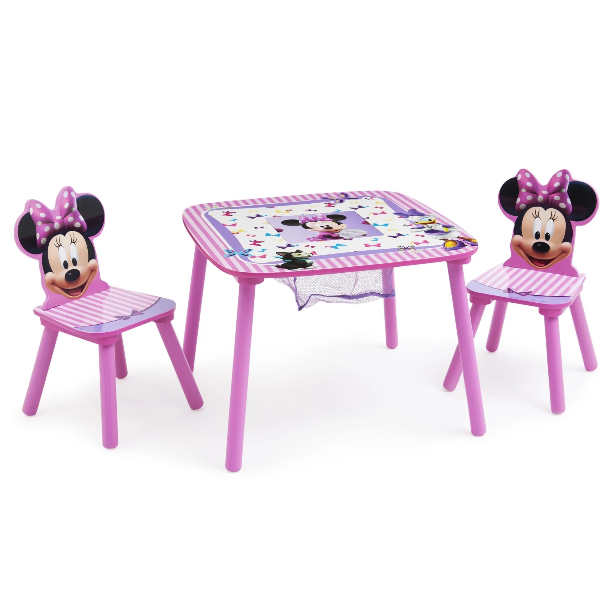 Disney Minnie Mouse Wood Kids Storage Table and Chairs Set | Walmart (US)