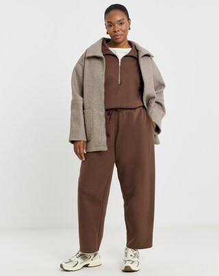 Chocolate Barrel Leg Joggers | Simply Be | Simply Be (UK)