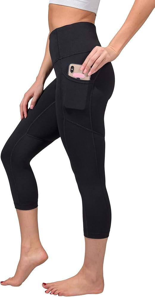 High Waist Squat Proof Yoga Capri Leggings with Side Pockets for Women | Amazon (US)