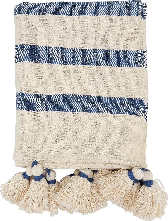 SARO LIFESTYLE Chic Tassels Stripe Throw Blanket | Amazon (US)