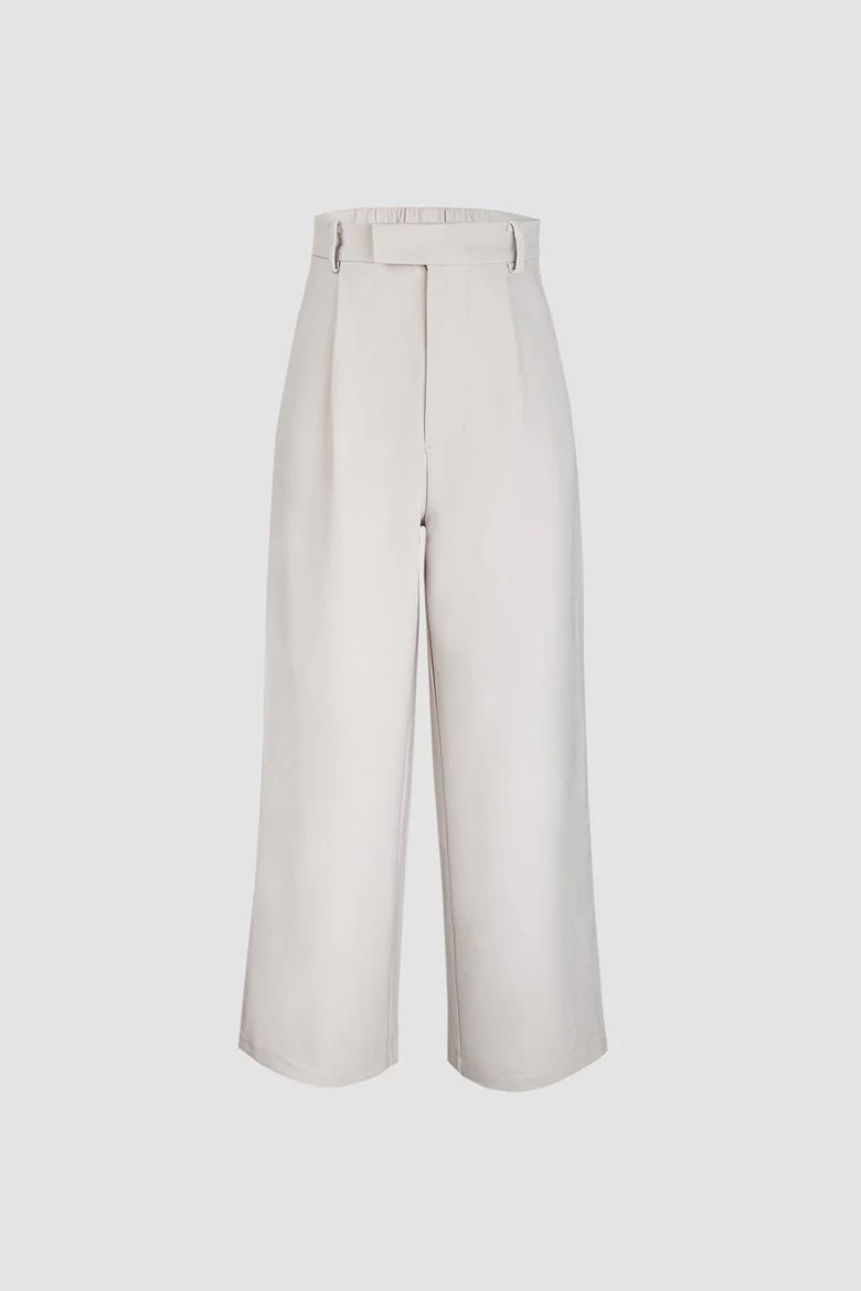 Business Essential Ivory Wide Slacks | J.ING