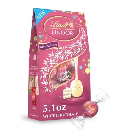 Lindt LINDOR Birthday Cake White Chocolate Candy Truffles, 5.1 oz. Bag | Walmart (US)