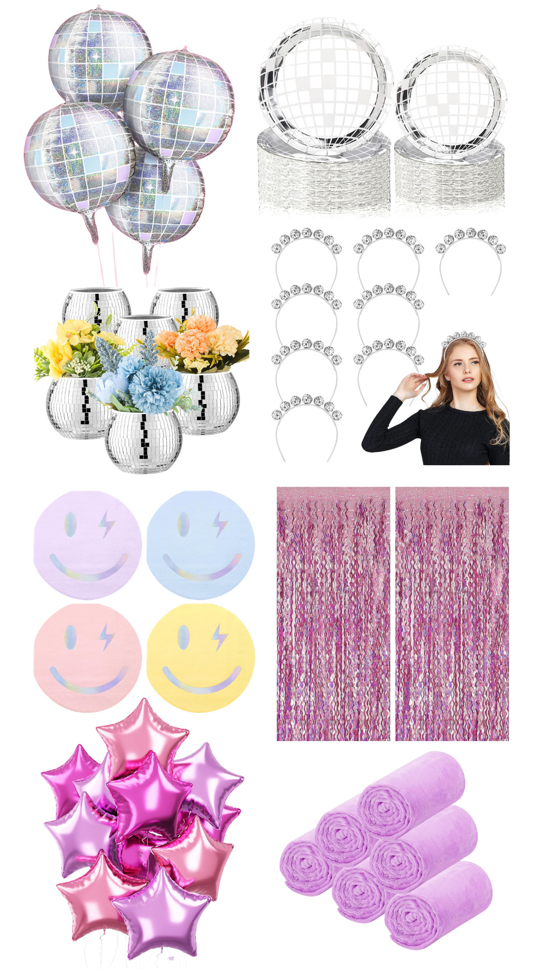 Fun and festive sleepover and party decor. 

Sleepover, party, birthday party, star balloons, balloons, disco ball, disco ball headbands, blankets, banners, streamers, curtains, birthday decor, sleepover decor, party decor 

 #LTKParties #LTKKids #LTKFamily