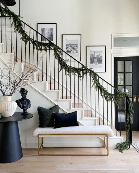 Staircase Norfolk pine holiday garland! 

entryway bench, entryway decor, Christmas decor

#LTKstyletip #LTKhome #LTKHoliday