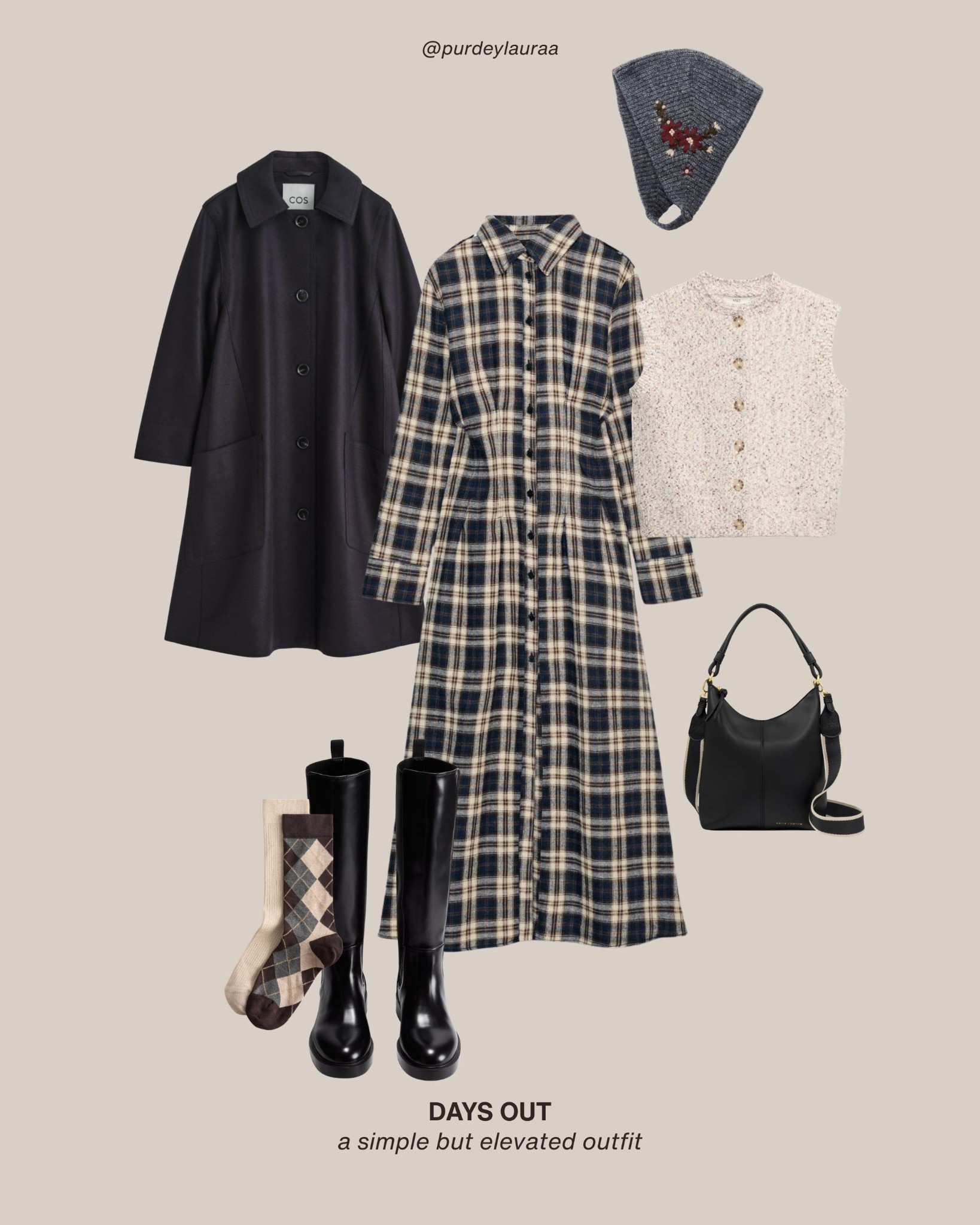 Checked dress, tartan, knee high boots, outfit idea, knit vests, navy coat, maxi dress, autumn outfit, Zara, COS, Marks and Spencer, H&M

#LTKuk #LTKautumn #LTKwinter