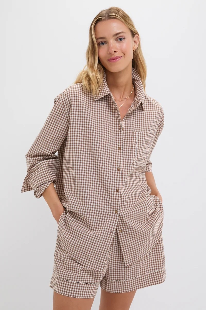 Matching button down and shorts set. Gingham button down  

#LTKOver40 #LTKStyleTip #LTKHome