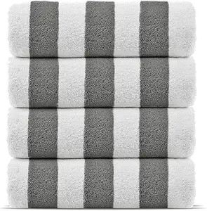 Chakir Turkish Linens Premium Quality 100% Cotton Turkish Cabana Thick Stripe Pool Beach Towels 4... | Amazon (US)