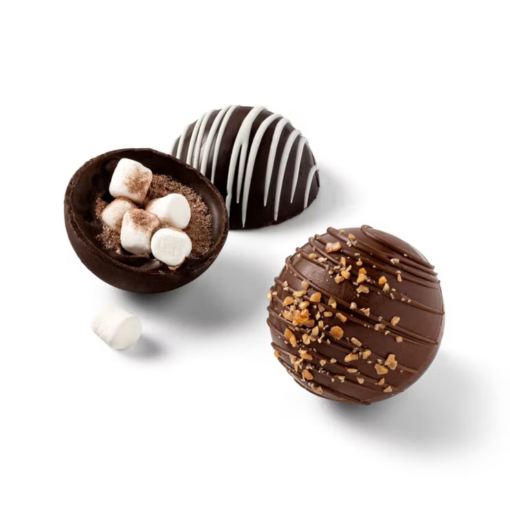 Hot Chocolate Bombs: Dark w/White & Milk w/Salted Caramel - 3.2oz - Favorite Day™ | Target