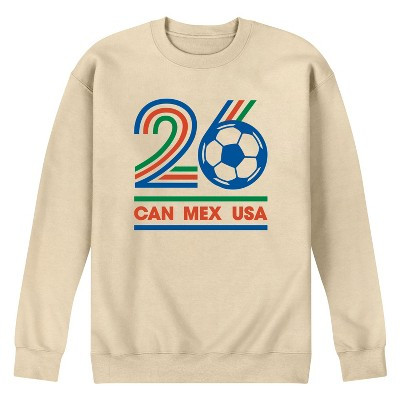Men's Instant Message Soccer 26 Graphic Fleece Sweatshirt - Cream - Small | Target