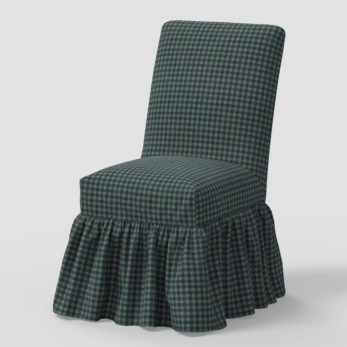 Ruffled Slipcover Dining Chair in Whitaker Gingham Spruce - Threshold™ designed with Studio McG... | Target