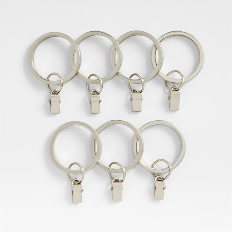 Brushed Nickel Curtain Rings, Set of 7 + Reviews | Crate & Barrel | Crate & Barrel
