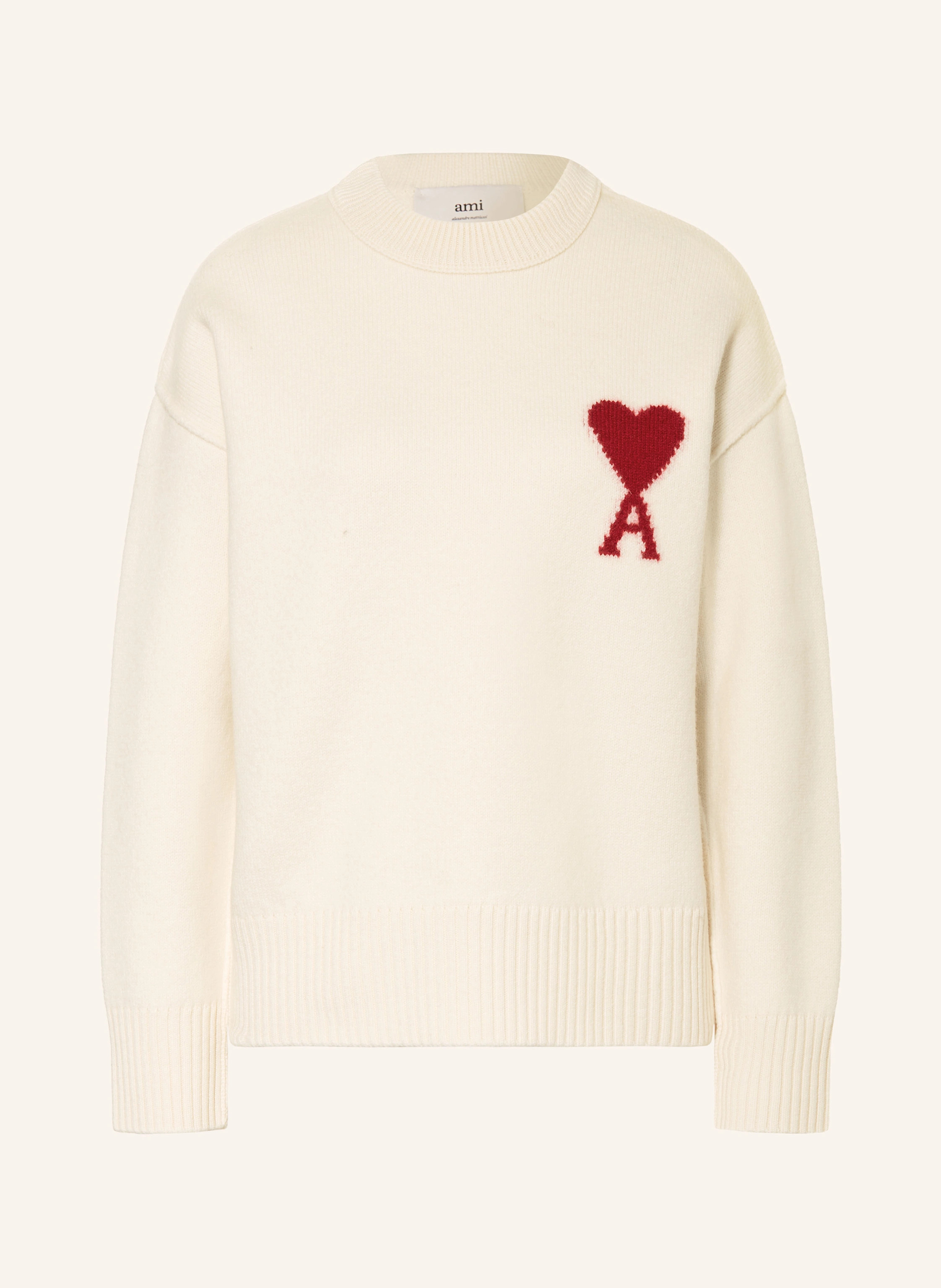 AMI PARIS Pullover in weiss / dunkelrot | Breuninger (DACH)