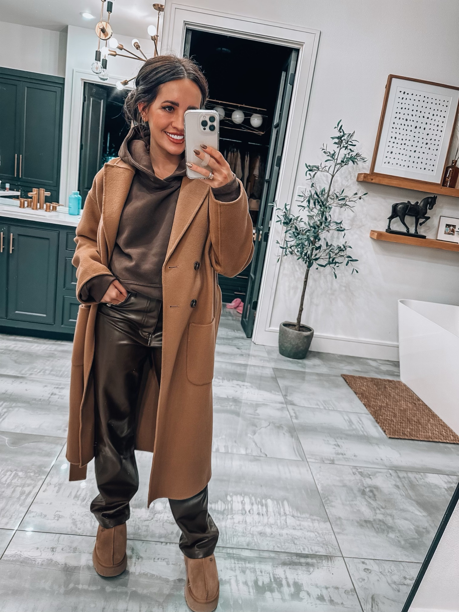Ootd - outfit of the day - chocolate brown - faux leather - outfit favorite - affordable outfit idea 

#LTKSeasonal #LTKfit #LTKstyletip