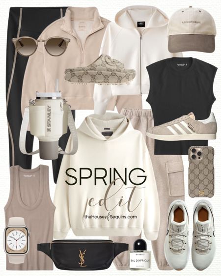 Shop these Abercrombie athleisure spring outfit and travel outfit finds! Cargo joggers, cargo sweatpants, sweatshirt hoodie, pullover matching set, leggings, Stanley cup holder, Saint Laurent belt bag, Nike legend leopard sneakers, Adidas gazelle sneakers, Gucci slides, Gucci Ophidia phone case and more!  

#LTKmidsize #LTKsalealert #LTKActive