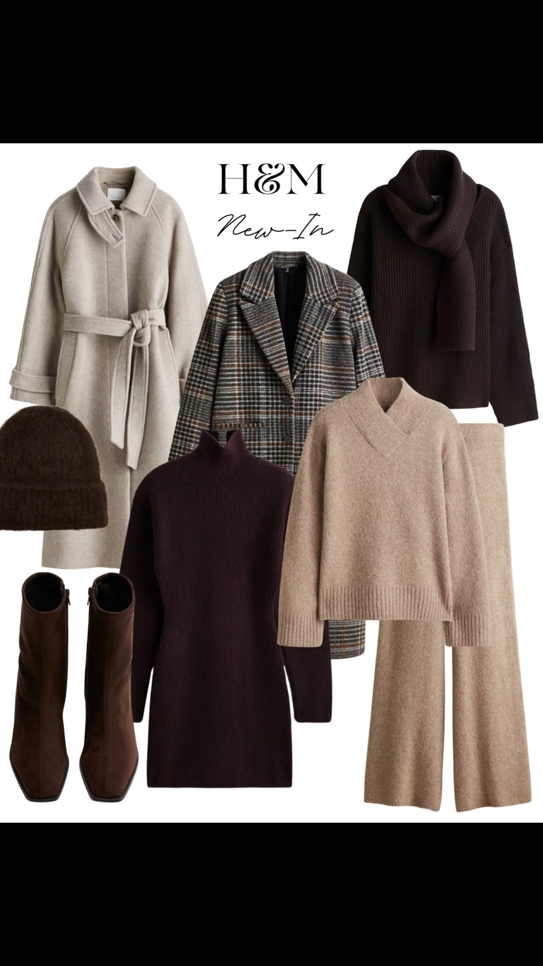 New-in H&M cozy fall essentials 🤎🍂

Tags: autumn outfit, loungewear, comfy matching set, knit burgundy dress, brown suede ankle boots, brown beanie, wool belted coat, plaid jacket, scarf sweater, espresso brown, fall outfit, capsule wardrobe 

#LTKHoliday #LTKFindsUnder100 #LTKSeasonal