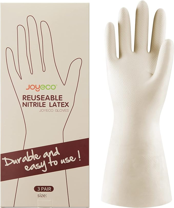 Cleaning Gloves Dishwashing Kitchen Gloves Reusable Rubber 3 Pairs | Amazon (US)