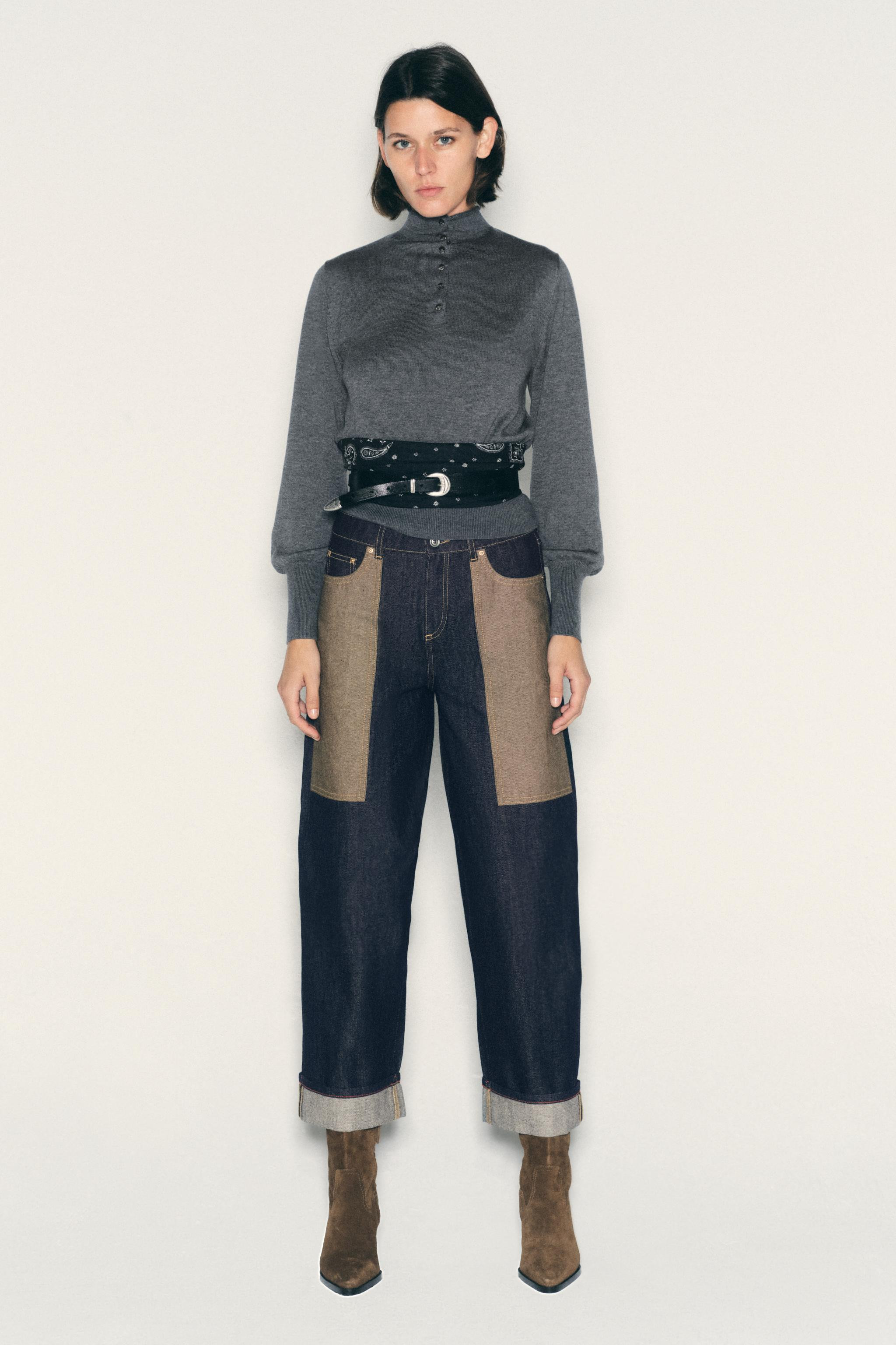 Z1975 HIGH-RISE COMBINED CUFFED JEANS | Zara US