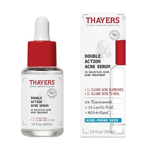 Thayers Double Action Acne Serum with Salicylic Acid, Acne Treatment Face Serum with 2% Salicylic Acid and Niacinamide, Soothing and Non-Stripping Skin Care, 1 Fl Oz | Amazon (US)