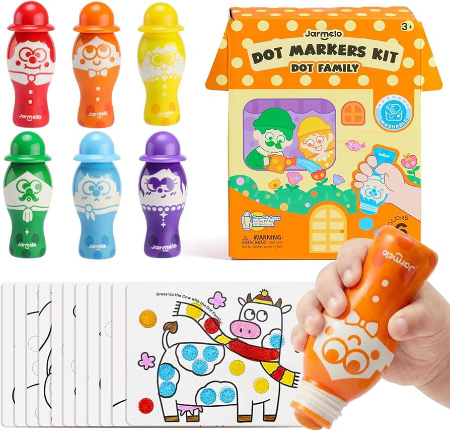 Jar Melo Dot Family Markers for Toddlers, Easy Grip 6 Colors Bingo Markers | Amazon (US)