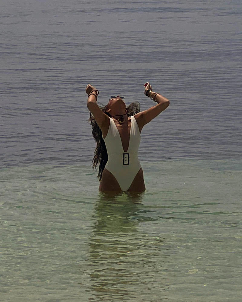 Belted Plunge One Piece | We Wore What