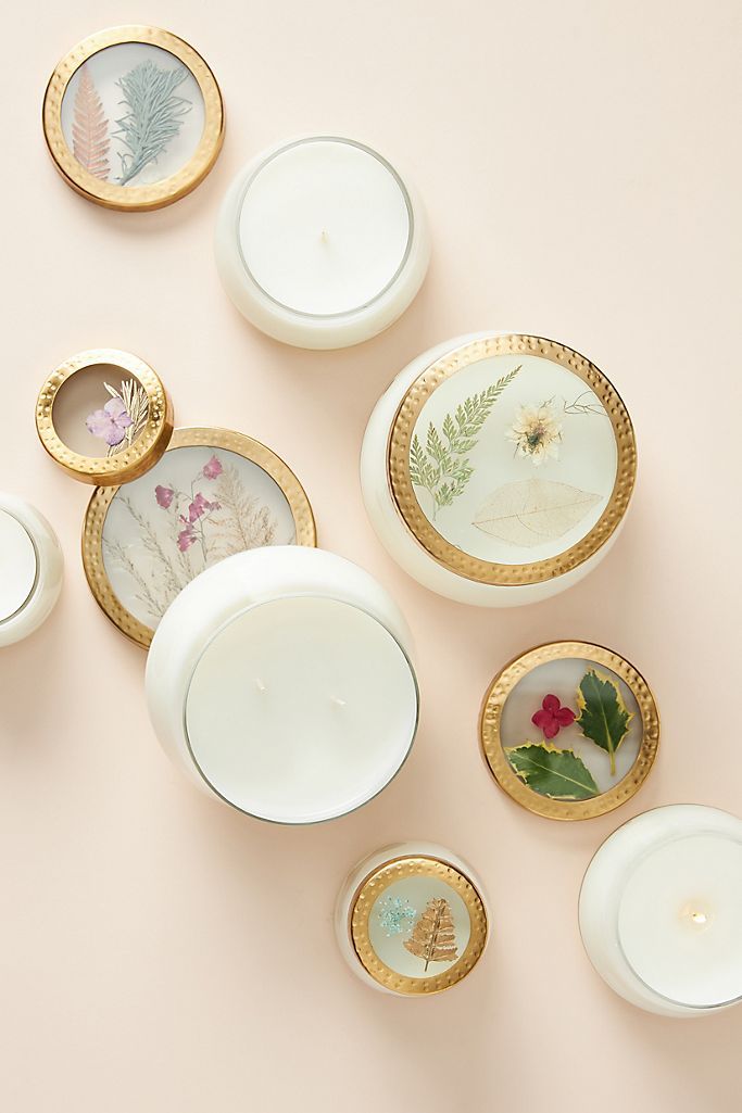 Holiday Floral Press Candle | Anthropologie (US)