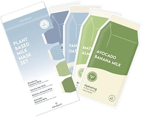 ESW Beauty Plant-Based Milk Face Masks - 4-Pack Skincare Set - Hydrating, Radiance, Firming & Soo... | Amazon (US)
