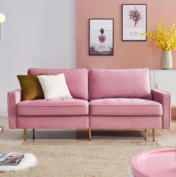 Everly Quinn Kenya Velvet 71'' Square Arm Sofa | Wayfair North America