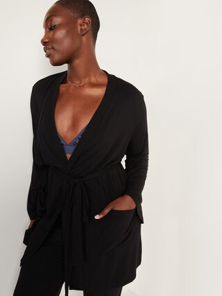 Sunday Sleep Ultra-Soft Tie-Belt Robe for Women | Old Navy (US)