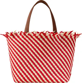 NAGHEDI Medium Havana Stripe Woven Tote | Nordstrom | Nordstrom